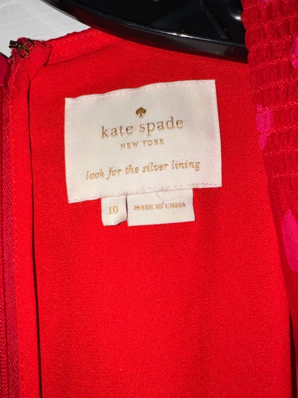 kate spade Red Long-Sleeve Heartbeat Silk  Midi Dress - Picture 6 of 16